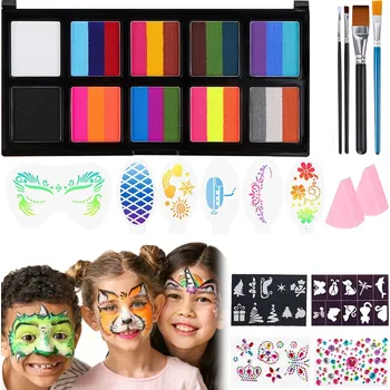 Speciální výtvarná barva BARVY barvičky na malování obličeje a těla SADA barev na obličej se šablonami
