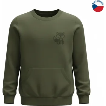 Chlapecké oblečení ZÁHOŘÍ Rudel ZÁHOŘÍ Dětská mikina s kapsou - zelená liška Velikost: 122/128