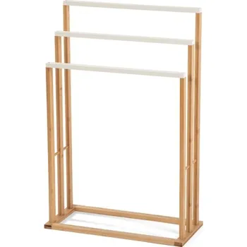 Věšák Věšák na ručníky NELPI, bambus/bílá + vyzvednutí ZDARMA