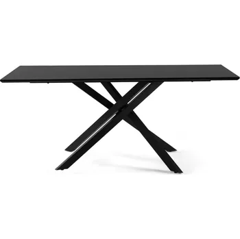 Jídelní stůl Jídelní stůl SIKNE 180x90 cm, černá deska/kovové nohy + vyzvednutí ZDARMA