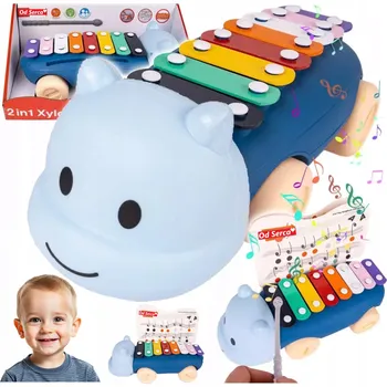 Hračka pro nejmenší ČINELKY PRO DĚTI Hroch Na Kolečkách Hudební Nástroj Barevné Vzdělávací