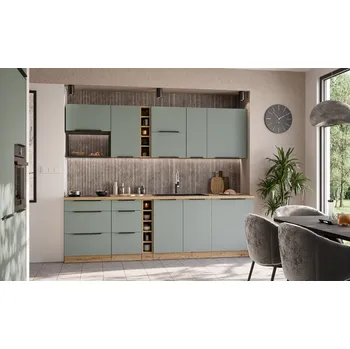 Kuchyňská linka Kuchyňská linka 255 cm Aria 1 - Dub artisan + SA Aquamarine AFM