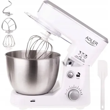 Kuchyňský robot KUCHYŇSKÝ ROBOT PLANETÁRNÍ MIXÉR S MÍSOU 4L 1000W NA TĚSTA VÝKONNÝ 3 MÍCHADLA