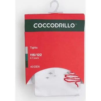 Coccodrillo dětské punčocháče bílé polyamidové, velikost 116