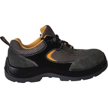 Pracovní obuv Pracovní semišové polobotky Manutan Expert s ocelovou špicí, zelené/šedé, vel. 43