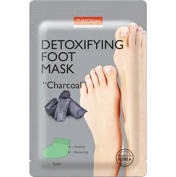 Pleťová maska Purederm - Detoxifying Foot Mask Charcoal Masky na nohy unisex