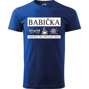 Pánské tričko Sablio Tričko s potiskem Babička - Jednotka pro speciální úkoly - modré XL