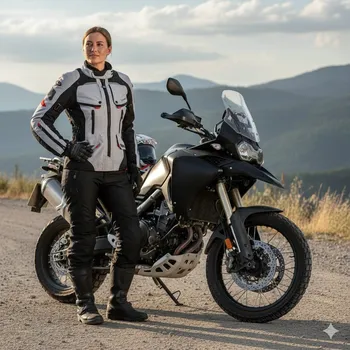 Moto bunda Clover Dámská bunda na motorku Savana WP Black/Grey - Velikost L