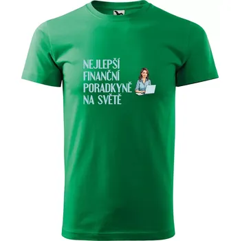 Pánské oblečení Sablio Tričko s potiskem Nejlepší finanční poradkyně na světě - zelené M