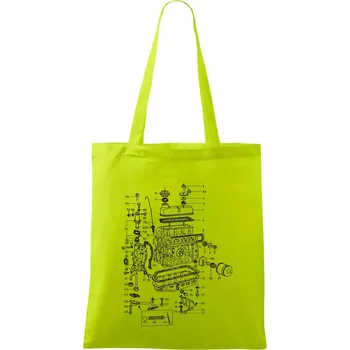 Motor škoda 105-136 - Taška bavlněná - 42 x 38 cm ( Limetková )