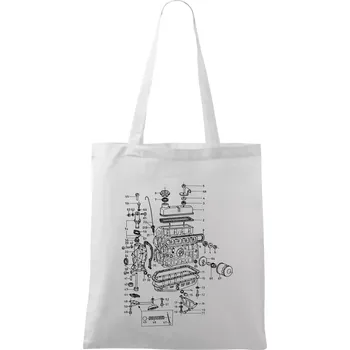 Motor škoda 105-136 - Taška bavlněná - 42 x 38 cm ( Bílá )