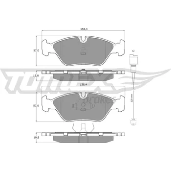 Brzdová destička Sada brzdových destiček, kotoučová brzda TOMEX Brakes 11-291