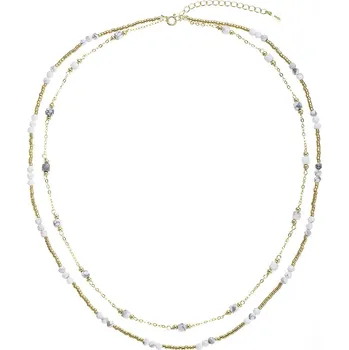 Šperk EVOLUTION GROUP CZ Pozlacený stříbrný náhrdelník s howlity - 12183.1