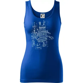 Dámské tričko Motor škoda 105-136 - Dámské tílko - 2XL ( Královská modrá )