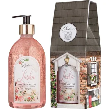 Koupelová kosmetika Sprchový gel 3v1 s extrakty šípku a růže v papírové krabičce ve tvaru domečku.