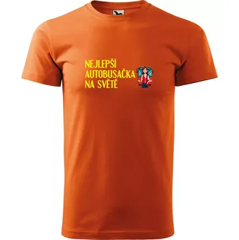 Pánské tričko Sablio Tričko s potiskem Nejlepší autobusačka na světě - oranžové S