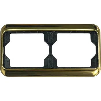 Rámeček dvojnásobný, vodorovný ABB Alpha Nea 1754-0-3211 - zlatá + dárek zdarma