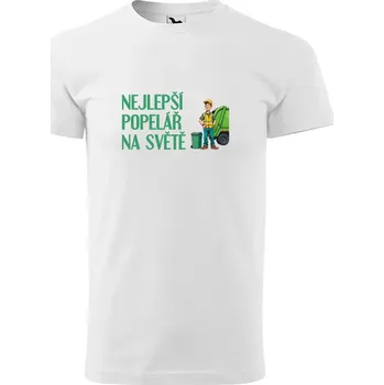 Sablio Tričko s potiskem Nejlepší popelář na světě - bílé 5XL