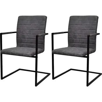 vidaXL Konzolové jídelní židle 2 ks tmavě šedé umělá kůže [242286]