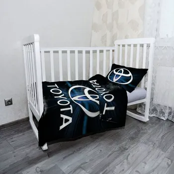 Povlečení Sablio Mikroplyšové dětské povlečení do postýlky Toyota Blue Glow - 120x90 / 40x60