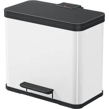 Odpadkový koš Kovový odpadkový koš Hailo Trio na tříděný odpad, objem 3 x 9 l, bílý