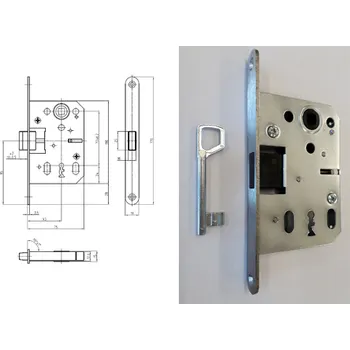 Stavebniny K 040 P/L 18 nerez 72/75 BB magnetický zadlabací zámek malý Hobes