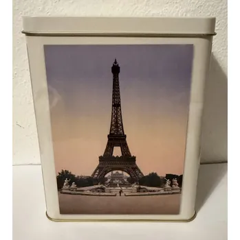 Dóza na potraviny Plechová dóza - plechovka Paris Eiffel poškozeno