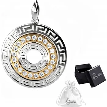 Přívěsek Stříbrný přívěsek ryzost 925 Rhodiovaný Přívěsek Řecký meandr se Zirkony