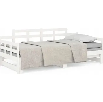 Postel Dřevěná manželská postel VidaXL 90x200 cm bílá