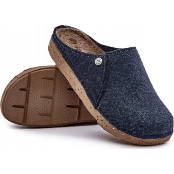 Pánské pantofle PAPUČE NAZOUVÁKY DOMÁCÍ OBUV PÁNSKÉ INBLU MT000011 TMAVĚ MODRÉ 44