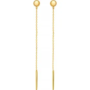 Náušnice Zlaté provlékací 585 s lesklými kuličkami náušnice délce 3 mm jako dárek