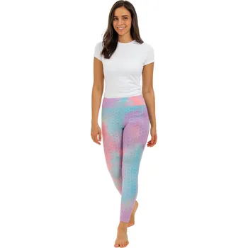 Dámské legíny NOVINKA-Jógové Legíny S Vysokým Pasem A Zdůrazňujícím Efektem, S Texturou Bublin - mix barev