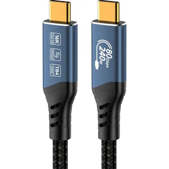 Kabel do PC PremiumCord USB4™ Version2.0 80Gbps 16K@60Hz 240W Thunderbolt 3 a 4 kabel 1m