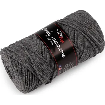 Příze Pletací příze Cordy Macrame 250 g, střední, 9 (8235) šedá
