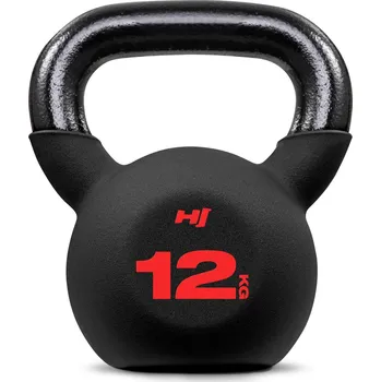 Fitness HOP-SPORT Kettlebell litinový 12 kg 12kg ČERNÁ|ČERVENÁ