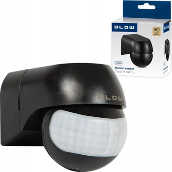 Pohybové čidlo Nástěnný PIR senzor pohybu 180° pro osvětlení, nastavitelný, 800W, černý