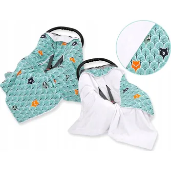 Zavinovačka Oboustranná deka do autosedačky - mátový les