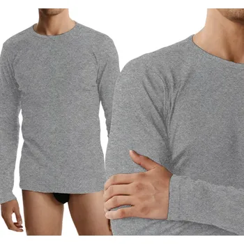 Pánské tričko Pánské tričko s dlouhým rukávem pohodlné ATLANTIC BMV-049 šedé XXL