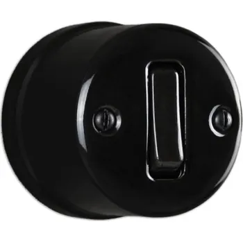 vypínač Elhard Nástěnné keramické tlačítko s kolébkou č.1/0, černé