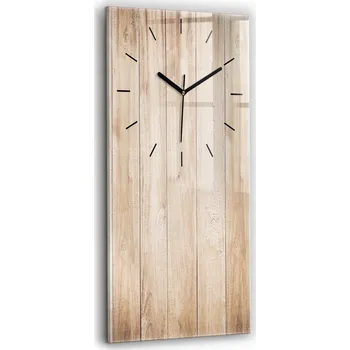 Hodiny Nástěnné hodiny z tvrzeného skla s tichým chodem – Vzhled dřeva do kuchyně