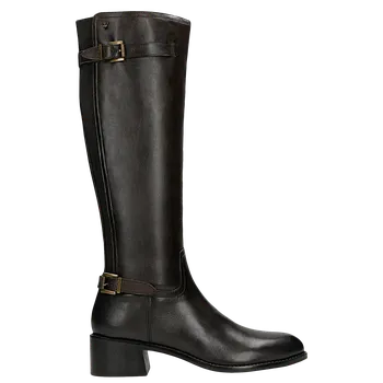 Dámské kozačky Hnědé Dámské Kozačky Z Lícové Kůže A Textilu Wojas 7114581 37