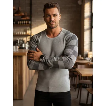 Pánský svetr Pánský svetr přes hlavu ecru Dstreet WX1636 Barva: Bílá, Velikost: XL