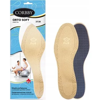 Vložka do bot Kožené ortopedické vložky do bot s uhlím na ploché nohy Corbby VEL.35