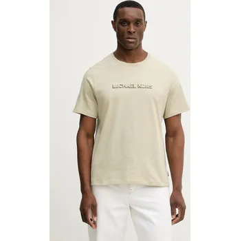 Bavlněné tričko Michael Kors CF552SJ1V2 béžová 12X, vel. S