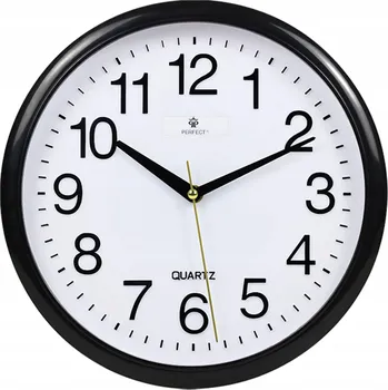 Hodiny ČERNÉ PŘEHLEDNÉ KULATÝ TICHÉ HODINY NÁSTĚNNÉ PERFECT WC 3001 30 cm
