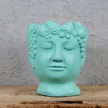 Květináč Květináč Hlava tmavo svetlo modrý Ø 9 cm