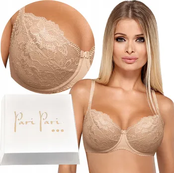 Dámské spodní prádlo Měkká krajková podprsenka s kosticemi Cleo béžová, nastavitelná, velikost 75D