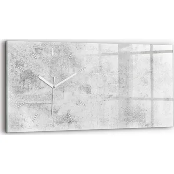 Hodiny Moderní skleněné nástěnné hodiny s potiskem horizontální 60x30 cm Betonová zeď