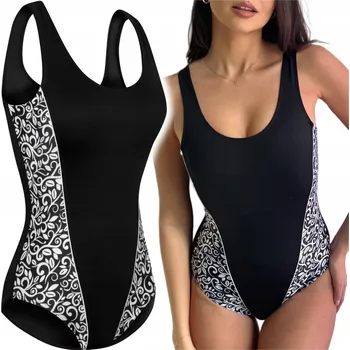 Podprsenka Strój kąpielowy jednoczęściowy damski PUSH-UP S 36 zeštíhlující ČERNÉ