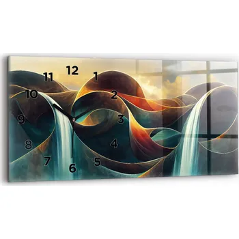 Hodiny Dekorativní nástěnné hodiny s krásnou grafikou 60 cm x 30 cm Tekoucí vodopád pozadí